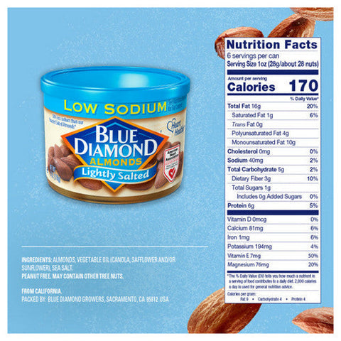 Blue Diamond, Almonds Lightly Salted, 6 Oz(Case Of 12) Blue Diamond