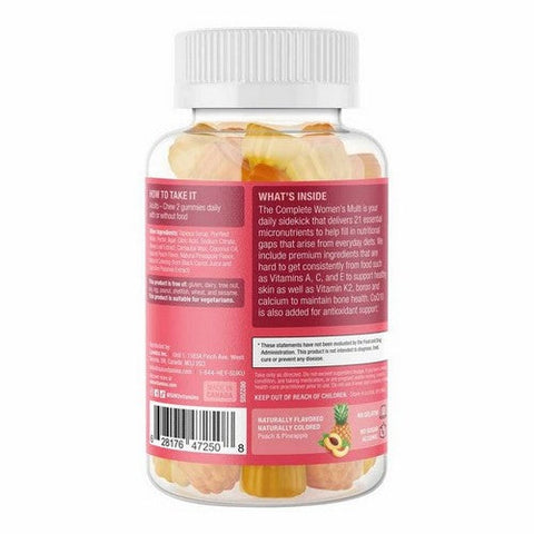 SUKU Vitamins, The Complete Women's Multi Gummy Vitamin Peach And Pineapple, 60 Gummies SUKU Vitamins
