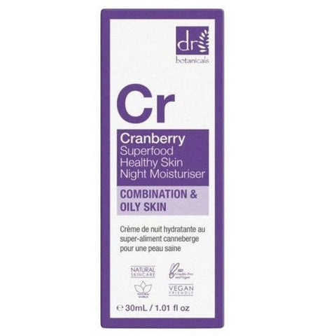 Dr Botanicals, CR Night Moisturiser Cranberry, 1.01 Oz Dr Botanicals