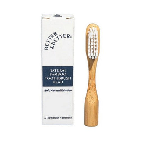 Better & Better, Natural Bamboo Toothbrush Head, Soft Bristles, 1 Each Better & Better