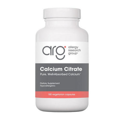 Nutricology/ Allergy Research Group, Calcium Citrate Pure Well-Absorbed Calcium, 180 Veg Caps Nutricology/ Allergy Research Group
