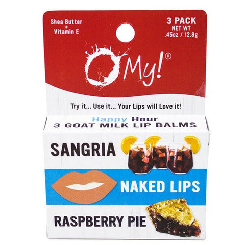 O MY!, Goat Milk Lip Balm Happy Hour, 3 Count O MY!