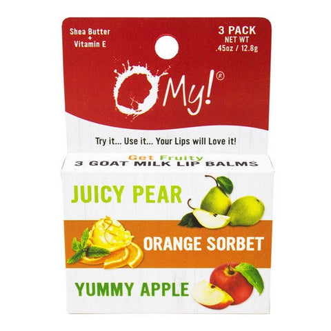 O MY!, Goat Milk Lip Balm Get Fruity, 3 Count O MY!