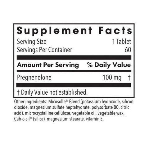 Nutricology/ Allergy Research Group, Pregnenolone Micronized Lipid Matrix, 100 Mg, 60 Tabs Nutricology/ Allergy Research Group