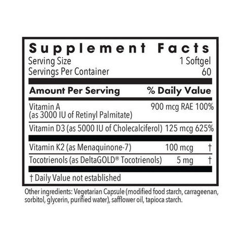 Nutricology/ Allergy Research Group, Vitamin D3 Complete High Potency D with A And K2, 60 Softgels