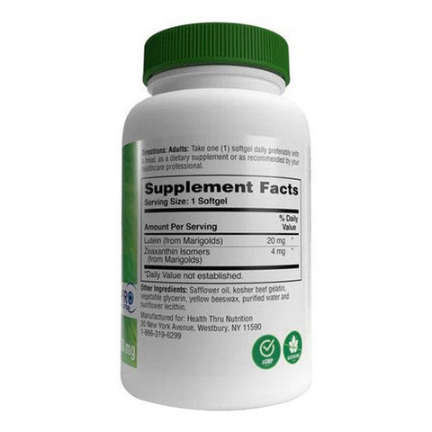 Health Thru Nutrition, Lutein With Zeaxanthin, 180 Softgel Health Thru Nutrition