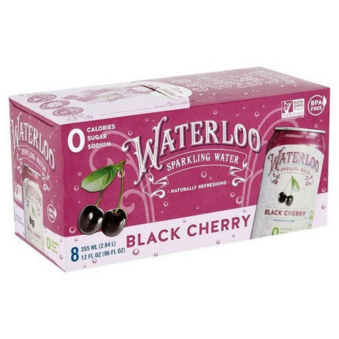 Waterloo Sparkling Water, Sparkling Water Black Cherry, 96 Oz (Case Of 3) Waterloo Sparkling Water