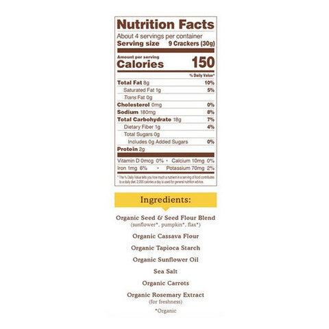 Simple Mills, Original Crackers Organic Seed Flour, 4.25 Oz (Case Of 6) Simple Mills