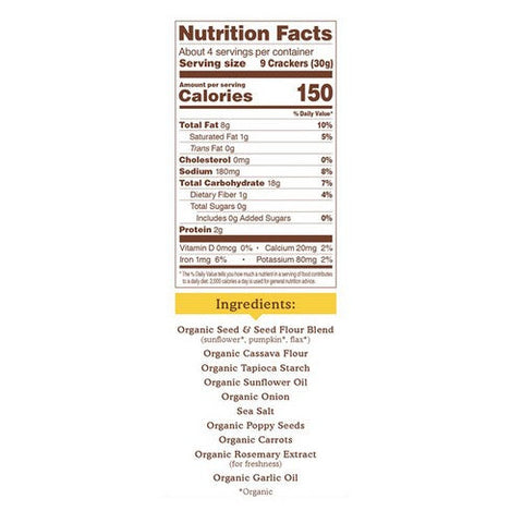 Simple Mills, Organic Seed Crackers Everything, 4.25 Oz (Case Of 6) Simple Mills