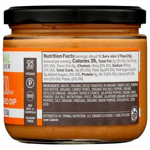 Primal Kitchen, Queso Style Plant Based Dip Mild, 11.5 Oz (Case Of 6) Primal Kitchen