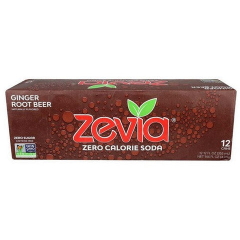 Zevia, Ginger Root Beer Zero Calorie Soda, 144 Oz (Case Of 2) Zevia