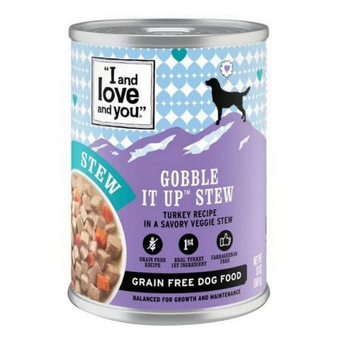 I And Love And You, Gobble It Up Stew Turkey Recipe For Dog Food, 13 Oz(Case Of 12) I And Love And You