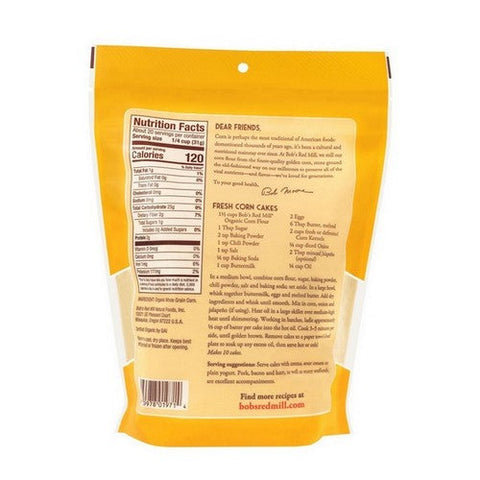 Bobs Red Mill, Organic Whole Grain Corn Flour, 22 Oz(Case Of 4) Bobs Red Mill