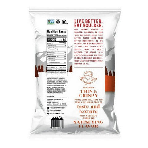 Boulder Canyon, Thin And Crispy Cheddar Sour Cream Kettle Chip, 6 Oz(Case Of 12) Boulder Canyon