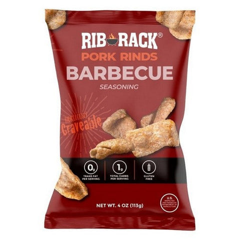 Rib Rack, Barbecue Pork Rinds, 4 Oz(Case Of 12)