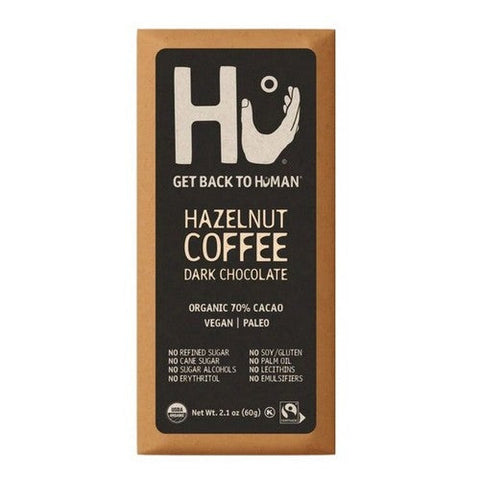 Hu, Organic Hazelnut Coffee Dark Chocolate Bar, 2.1 Oz(Case Of 12) Hu