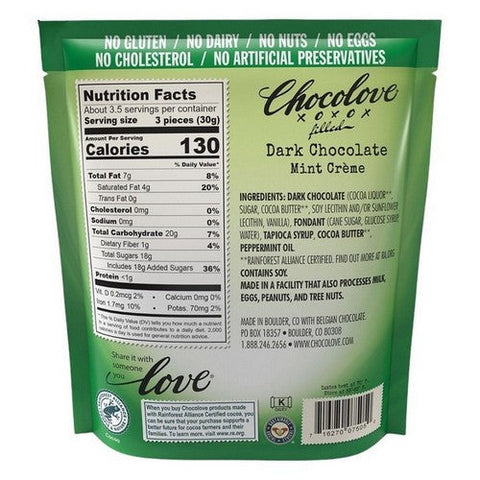 Chocolove, Dark Chocolate Mint Creme Bites, 3.5 Oz(Case Of 8)