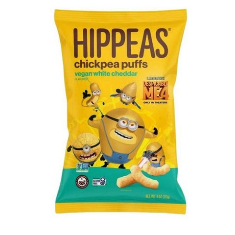 Hippeas, Organic Chickpea Puffs Vegan White Cheddar, 4 Oz(Case Of 12) Hippeas