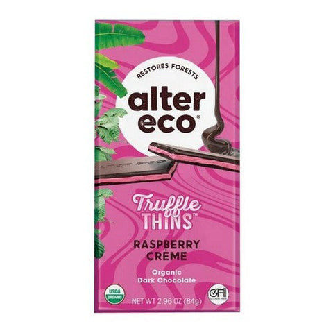Alter Eco, Truffle Thins Raspberry Creme, 2.96 Oz(Case Of 12) Alter Eco