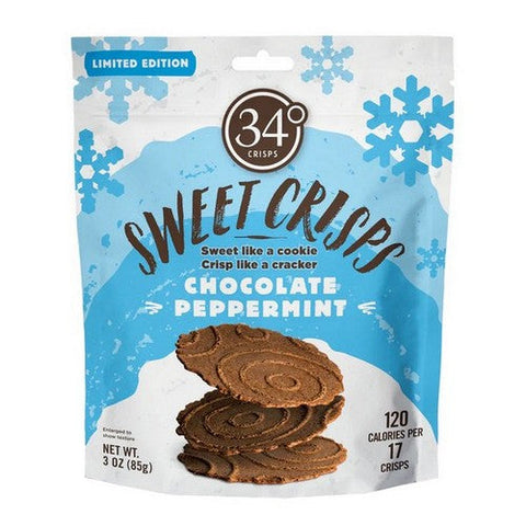 34 Degrees, Chocolate Peppermint Sweet Crisps, 3 Oz(Case Of 12) 34 Degrees