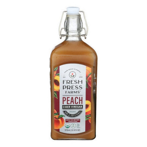 Fresh Press Farms, Organic Peach Cider Vinegar, 32.8 Oz(Case Of 6) Fresh Press Farms