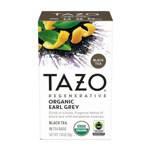 Tazo, Organic Black Earl Grey Tea, 16 Bags (Case Of 6) Tazo