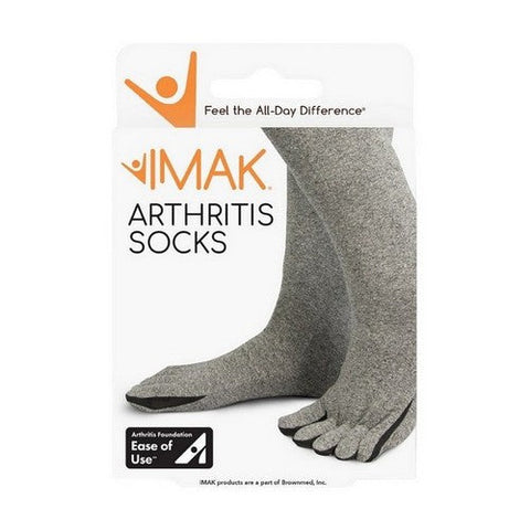 Brownmed, Arthritis Socks Compression Calf High Medium Gray Closed Toe, 1 Count Brownmed