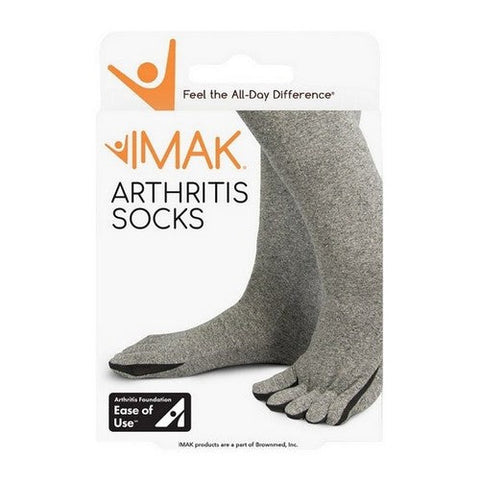 Brownmed, Arthritis Socks Compression Calf High Large Gray Closed Toe, 1 Count Brownmed