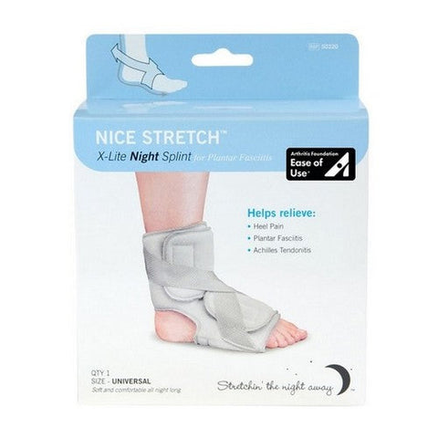 Brownmed, Plantar Fasciitis Night Splint Nice Stretch X-Lite One Size Fits Most Hook and Loop Closure Left or, 1 Count Brownmed