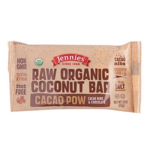 Jennies, Organic Raw Cacao Pow Coconut Bar, 1.5 Oz(Case Of 12) Jennies