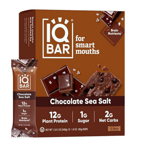 IQ Bar, Chocolate Sea Salt Bar, 1.6 Oz(Case Of 12) IQ Bar