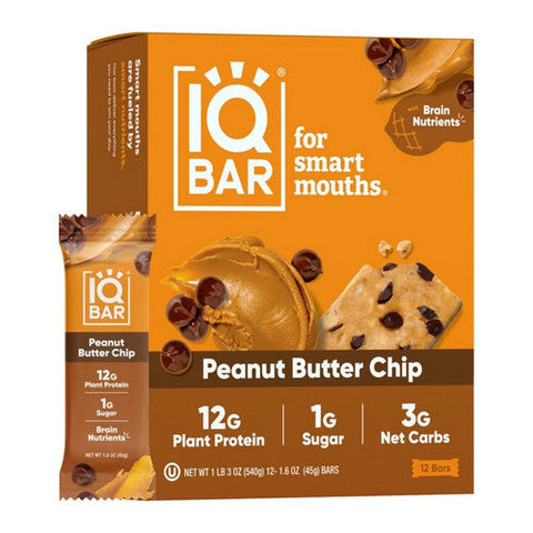 IQ Bar, Peanut Butter Chip Bar, 1.6 Oz(Case Of 12) IQ Bar