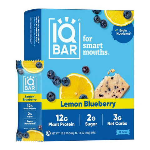 IQ Bar, Lemon Blueberry Bar, 1.6 Oz(Case Of 12) IQ Bar