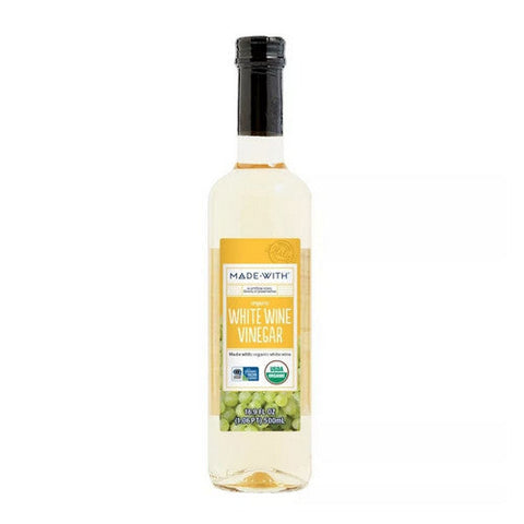 Made With, All Natural Organic White Wine Vinegar, 16.9 Oz(Case Of 12) Made With