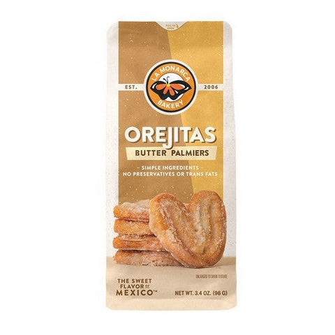 La Monarca Bakery, Orejitas Butter Palmiers Cookies, 3.4 Oz(Case Of 8) La Monarca Bakery