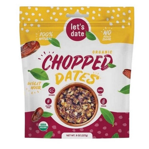 Lets Date, Organic Chopped Dates, 8 Oz(Case Of 6) Lets Date