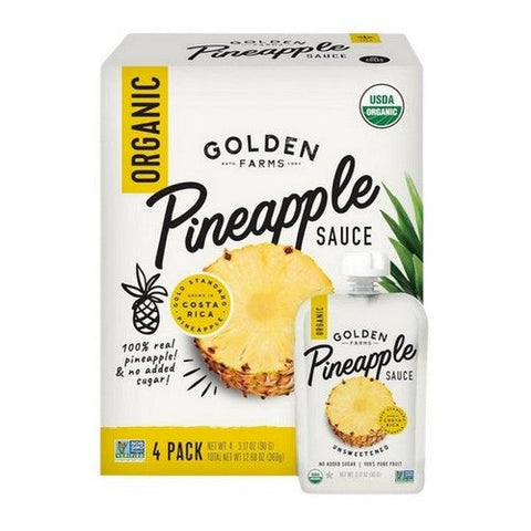 Golden Farms, Organic Pineapple Sauce Unsweetened, 12.68 Oz(Case Of 6) Golden Farms