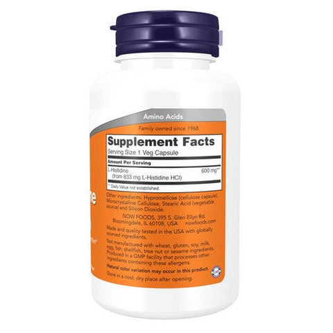 Now Foods, L-Histidine, 600 Mg, 60 VegCaps Now Foods