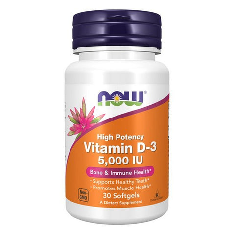 Now Foods, Vitamin D-3, 5000 IU, 30 Softgels Now Foods