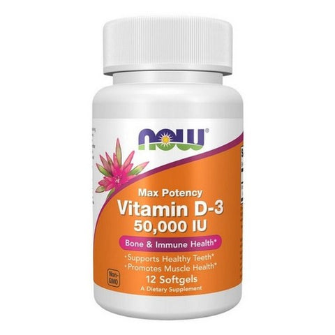 Now Foods, Vitamin D-3, 50,000 IU, 12 Softgels Now Foods
