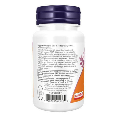 Now Foods, Astaxanthin Triple Strength, 12 Mg, 60 Veg Caps Now Foods
