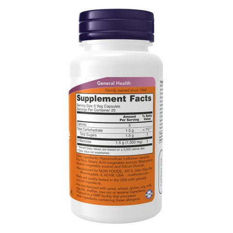 Now Foods, D-Mannose Urinary Support, 500 Mg, 60 VegCaps Now Foods