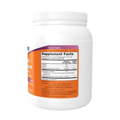 Now Foods, Multi Collagen Protein Types I, II & III Powder Unflavored, 16 Oz Now Foods