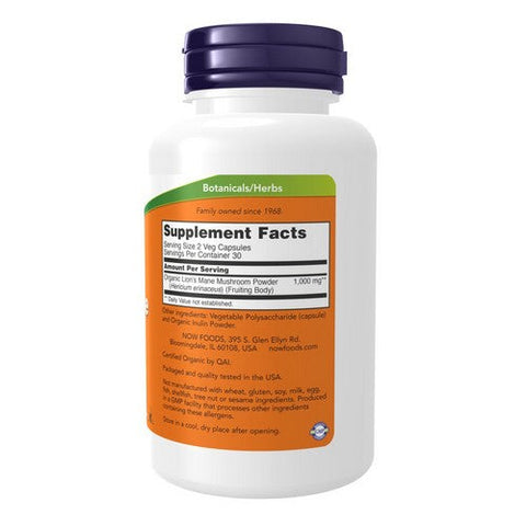 Now Foods, Lion's Mane, 500 Mg, 60 VegCaps Now Foods