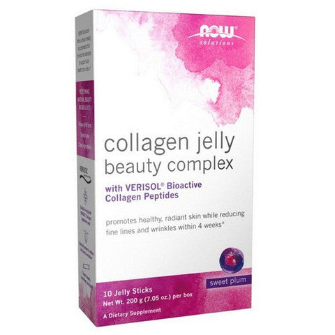 Now Foods, Collagen Jelly Beauty Complex Sweet Plum Jelly Sticks, 10 Count Now Foods