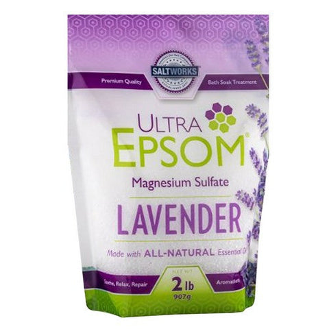 SaltWorks, Ultra Epsom Salt Lavender, 2 Lb SaltWorks