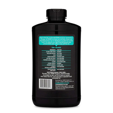 Dude Wipes, Body Powder Menthol Chill With Charcoal Bottle, 10 Oz Dude Wipes