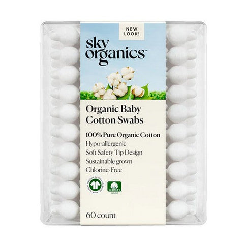 Sky Organics, Organic Baby Cotton Swabs, 60 Count Sky Organics