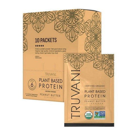 Organic Plant Protein Powder Peanut Butter 11.5 Oz by Truvani