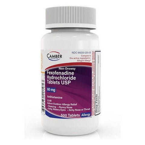 Camber, Fexofenadine Hydrochloride, 60 Mg, 500 Tabs Camber